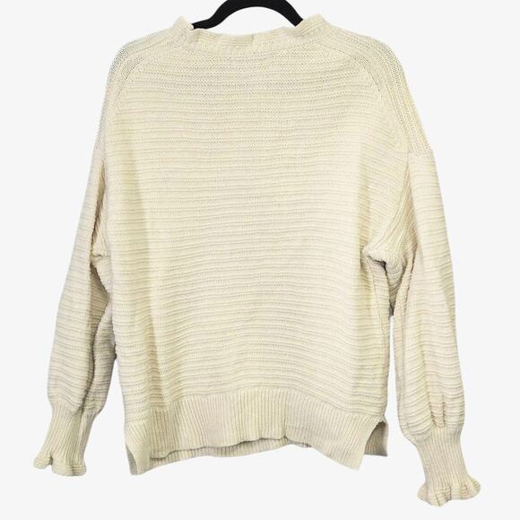 Madewell Women’s Sweater Soft Minimalism Cottagecore Textured Knit Yellow XL - Picture 2 of 8